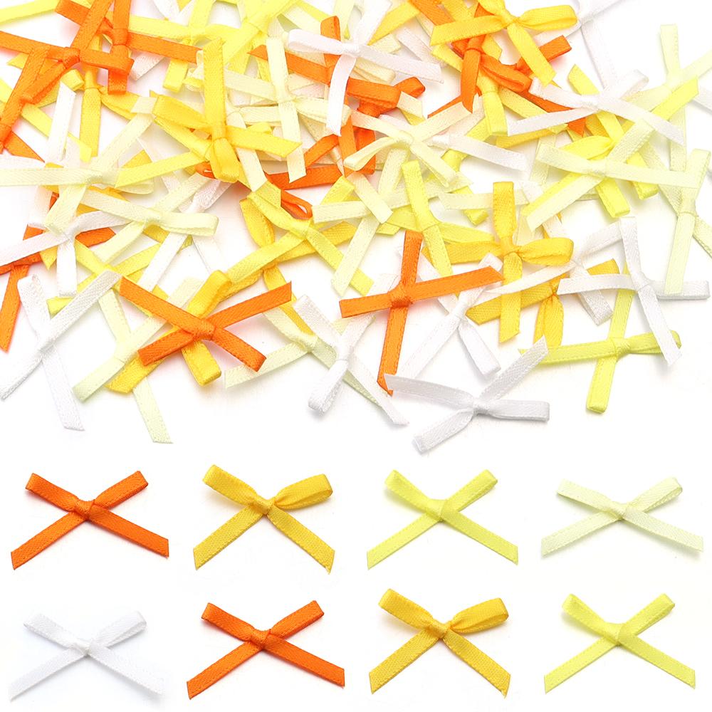 50Pcs/pack Color Ribbon Bows Fashion Small Size Satin Ribbon Bow DIY Handmade Crafts Hairpin Hair Grip for Party Home Decoration