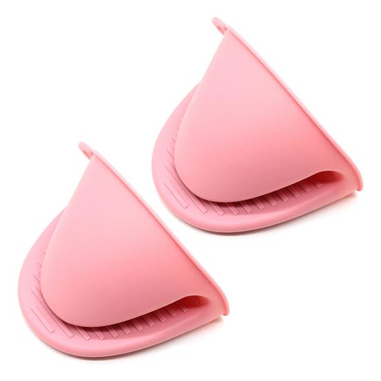 2Pcs Easy to Clean Microwave Mitten Hanging Ring Design Practical Heat Insulation Oven Pot Holder Baking Mitt