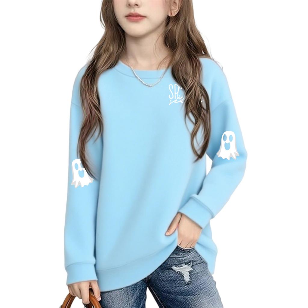 Boys Girls Child Fashion Daily Versatile Casual Crewneck Sweatshirts Daily Long Sleeve Patchwork Top Sweatshirts