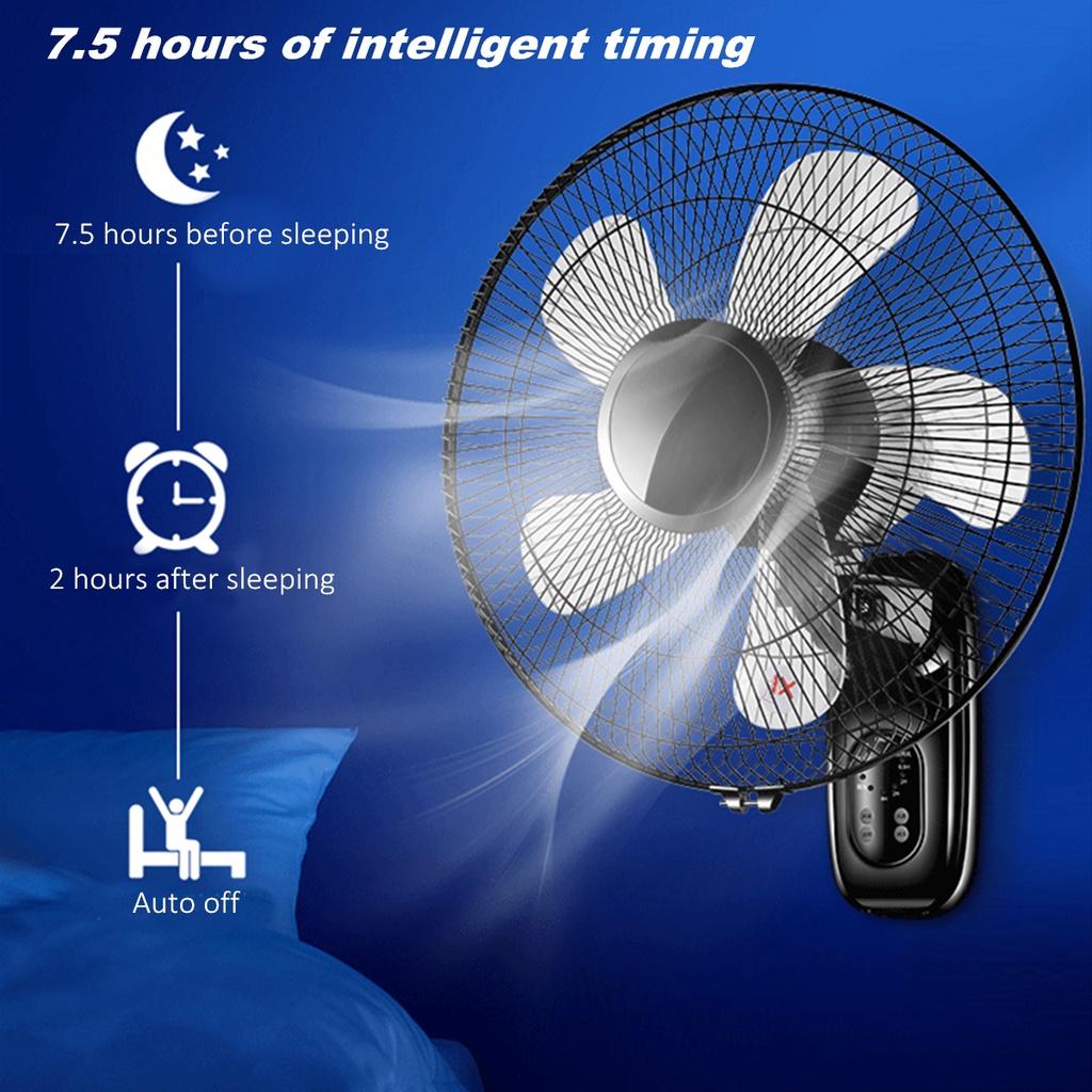 60W Remote Control Electric Fan Oscillating Wall Mounted Fan Home Restaurant 3 Gears Adjustable Industrial Air Cooling Fan 220V