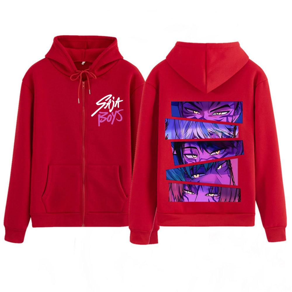 Kpop Demon Hunters Saja Boys Zip-Up Hoodie for Men and Women