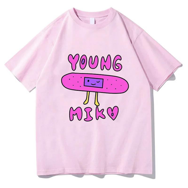 Singer Young Miko Print Graphic T Shirts Men Women Retro Fashion Short Sleeve Tshirt Harajuku Oversized Cotton Tees Streetwear