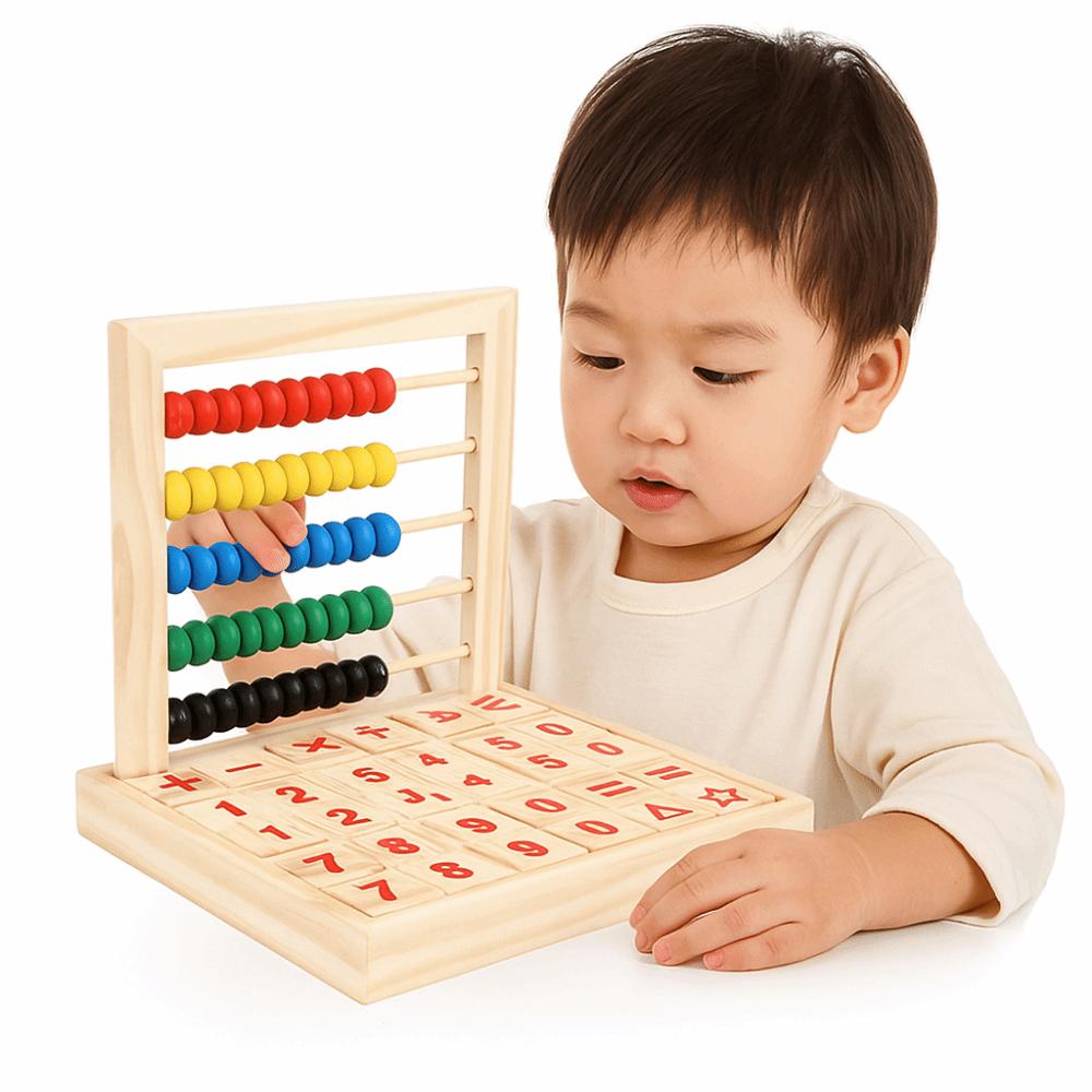 Wooden Learning Mathematics Tool Creative Early Math Learning Toy Abacus for Kids  Children