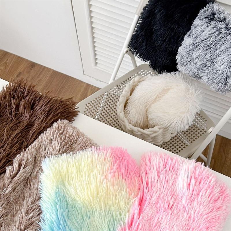 Rainbow Plush Leg Warmer for Trendy Party Costume Colorful Furry Fuzzy Boot Covers Leg Gaiters Footless Socks Streetwear