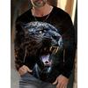 Vintage pánské tričko s dlouhým rukávem Košile s 3D potiskem Móda Zvířecí Leopard Grafika Oblečení Topy s rukávy Muži Oversized Streetwear
