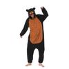 Autumn And Winter Cartoon Animal One-Piece Pajamas Black Powder Bear Fleece Loungewear