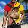 T-shirt Stampa Digitale 3D Top Manica Corta da Ragazzo e Uomo Versatile Traspirante