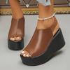 Fashion Women Platform Wedge Sandals Summer Plus Size Thick Bottom Shoes Women Platform Peeping Toe Casual Sandals Sandalias De Mujer