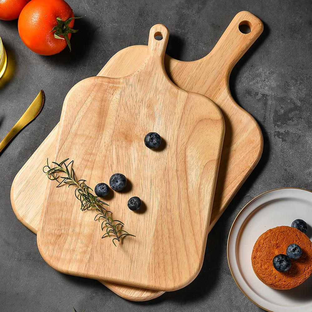 Solid wood chopping board with handle pizza cutting board steak chopping board bread board fruit cutting board kitchen tools