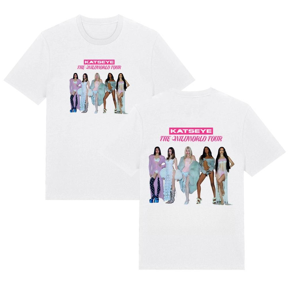 KATSEYE The Wildworld Tour T Shirts Kpop Harajuku Fashion Y2K Unisex Women Tshirt pure Cotton T Shirts Fans Gifts Top Streetwear 2XL