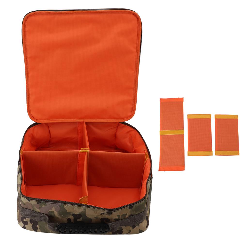 Fishing Reel and Gear Case Large Capacity Adjustable 4 Compartments Fishing Tackle Storage Bag