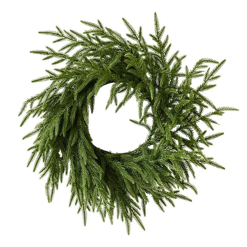 Christmas Wreath: Green Norfolk Vine with Soft Rubber Feel – Popular Holiday Decoration