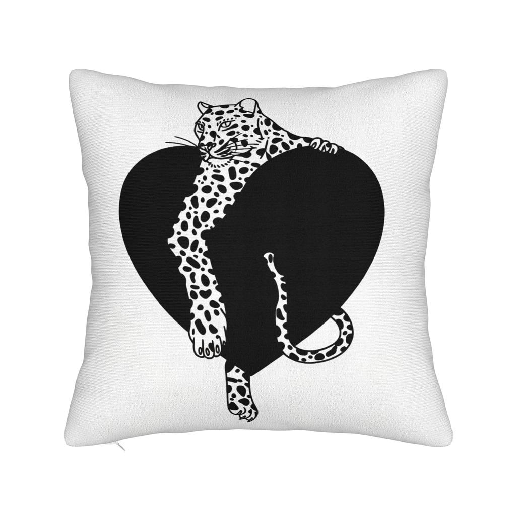Pillow Cover Pink Black Leopard Duo Lying Sitting  Morden Pillow Case For Chair Sofa Home Decor Pillowcases