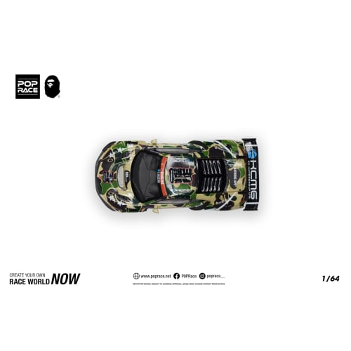 Genesis Company BAPE X POP RACE 1/64 Scale Honda NSX GT3 EVO22 KCMG BATHING APE Finished Model PR640027