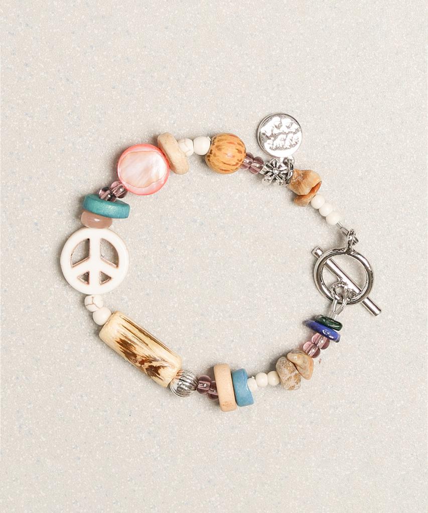 Towtow Archive Peace Mark Symbol Bracelet Ivory