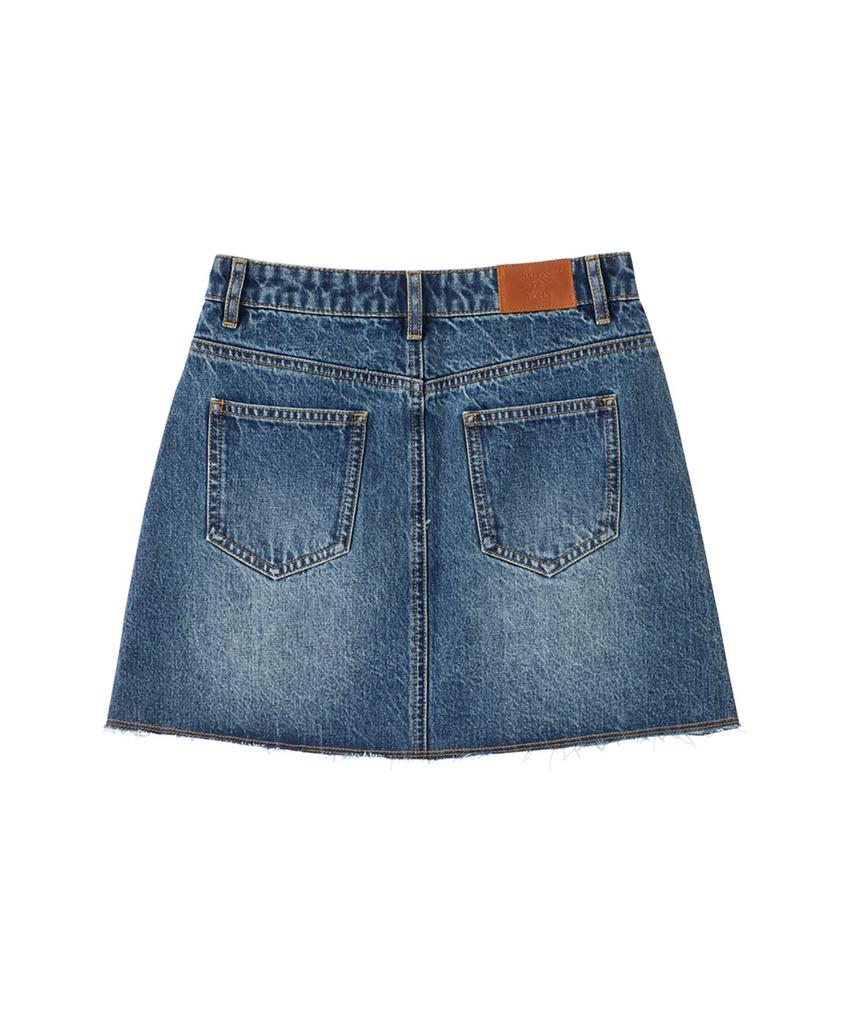 Salon De Yon Classic Denim Mini Skirt_ Blue