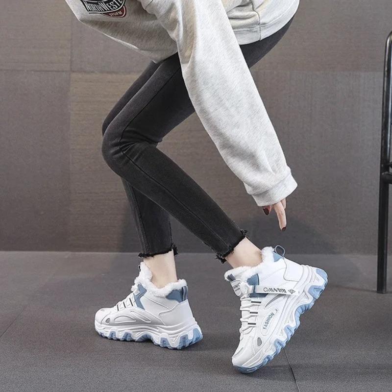 Winter Women's Shoes Thicken Plush Warm Cotton Shoes Fashion Outdoor Casual Shoes Winter Warm Women's Sneakers Zapatos De Mujer