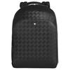 Stil 3.0 Markenlogo Multifunktionales Design Reißverschluss Leder Rucksack Mittel Herrenrucksack Schwarz MB221138
