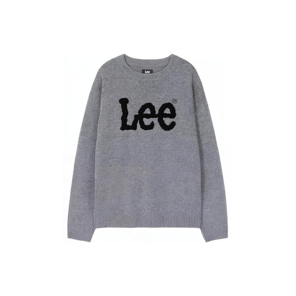 Buchstaben Handtuch Bestickt Langarm Rundhals Pullover Pullover Unisex Pullover Grau LUT006378203157-A04818