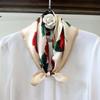 53CM Square Pure Silk Square Scarf 100% Mulberry Silk Decorative Rose Design Hairband Necktie Small Neckerchief for Women