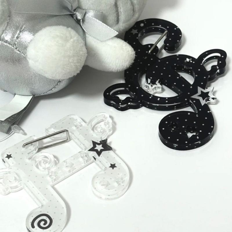 Acrylic Musical Notes Carabiner Cartoon Cats Pendant Keychain Bag Charm Ornament Decoration for Women and Students