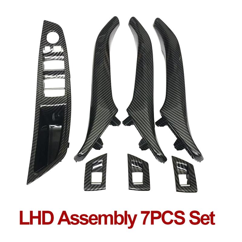 LHD RHD Carbon Fiber Interior Door Pull Handle 7PCS Set For BMW 5 Series F10 F11 F18 520i 523i 525i 528i 535i