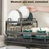 2025 Dish Drying Rack Kitchen Adjustable Stainless Steel Cutting Board Organizer Dish Bowl Drainer Storage Rack Kitchen Utensils