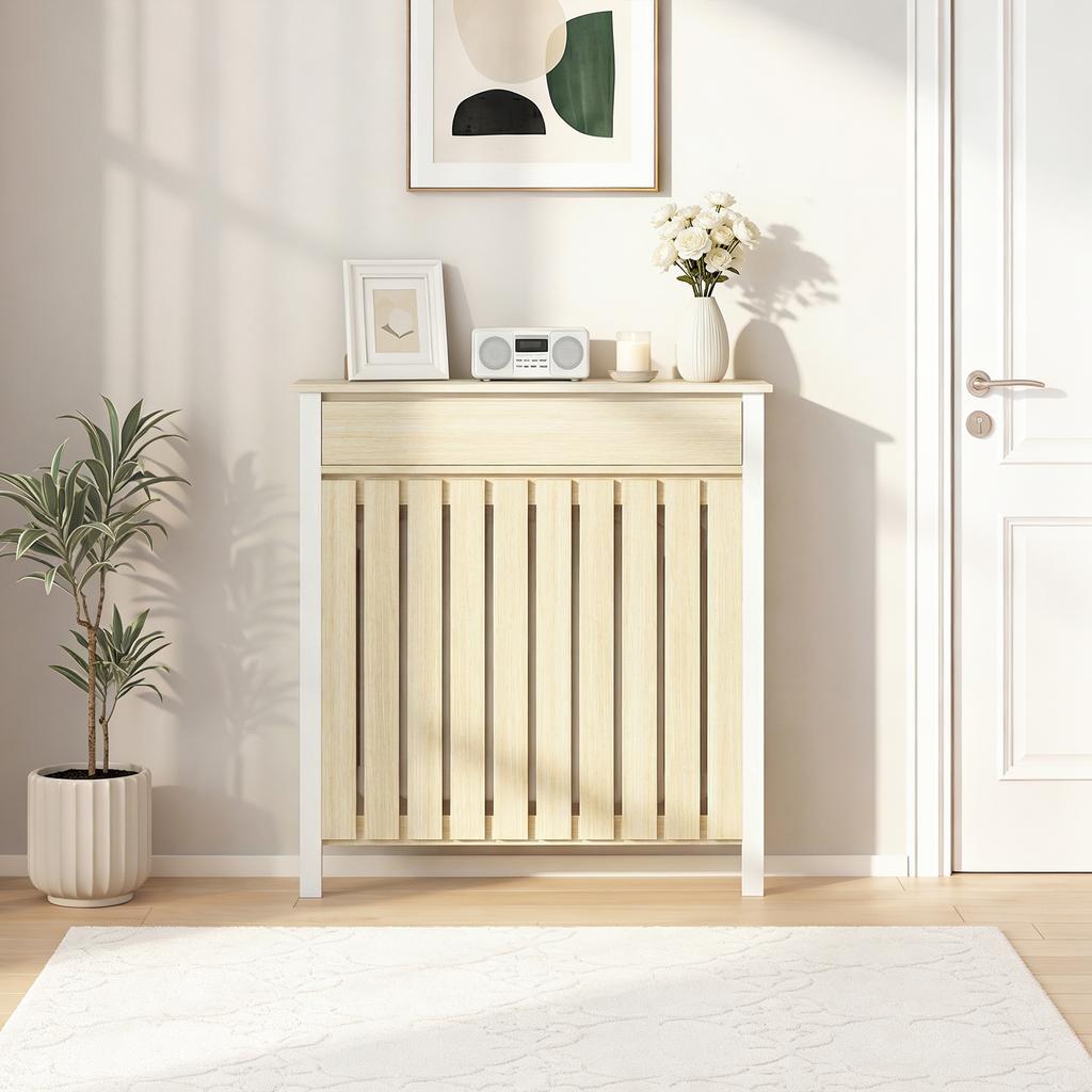 93 x 88.5cm Rustic-Look Radiator Cover - Oak