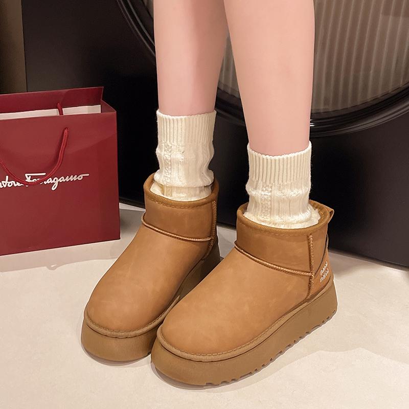 2024 Новые утолщенные пушистые женские зимние ботинки Удобные теплые ботильоны Женская — фото 5