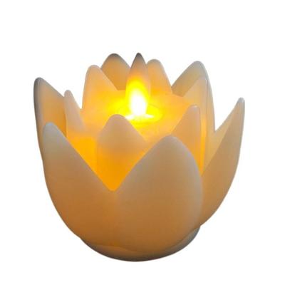 Plastic Lotus Lamp Creative Flickering Electronic Candle Lamp Colorful Exquisite Tea Lights Party Bedroom