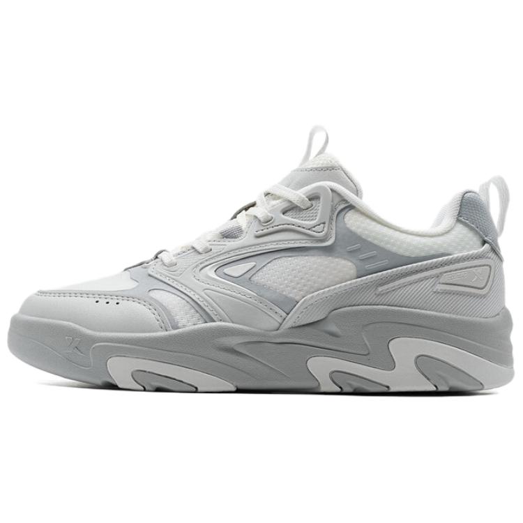 Xtep Dark Flow Comfortable Versatile Non-Slip Wear-Resistant Low-Top Skate Shoes Women sneaker Gray 975218310002-4