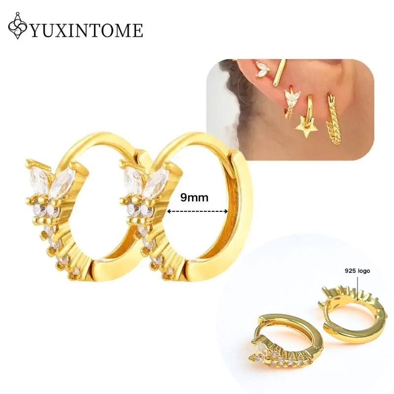Dames 925 Zilveren Oorstekers Kristal Zirconia Waterdruppels Stud Hoops Goud Huggie Oorbellen Premium Luxe Feest Sieraden