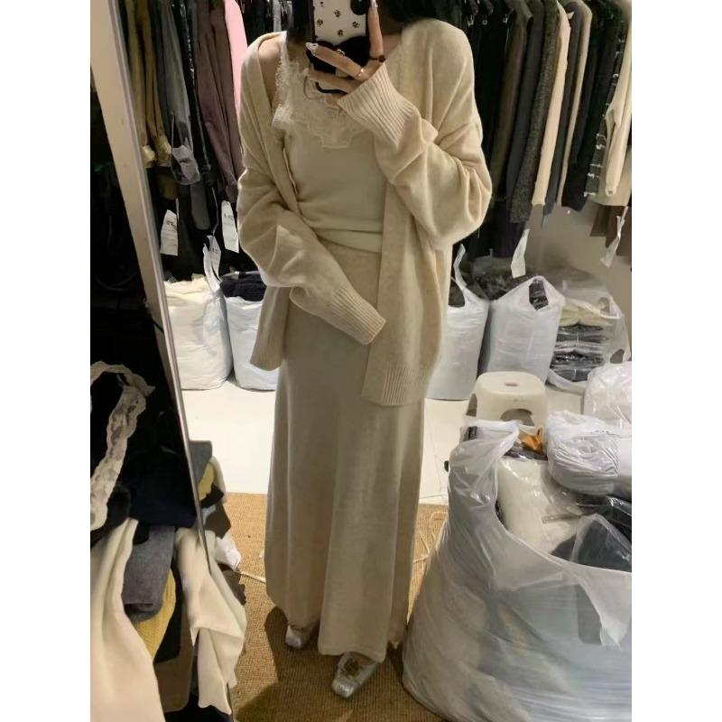 

Новый осенне-зимний мягкий вязаный кардиган Ханя Дана в стиле ленивого ветра для женщин, свободный и тонкий, нежный свитер-жакет для женщин One size