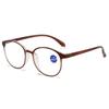 Fashion Anti-Blue Reading Glasses Women'S Round Frame Reading Glasses Elegant Elderly High Definition Large Frame Age-Reducing Reading Glasses