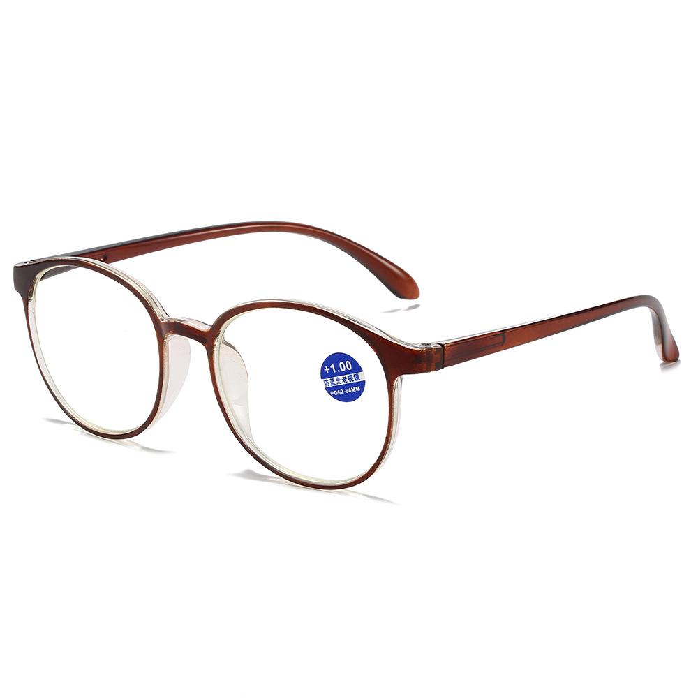 Fashion Anti-Blue Reading Glasses Women'S Round Frame Reading Glasses Elegant Elderly High Definition Large Frame Age-Reducing Reading Glasses