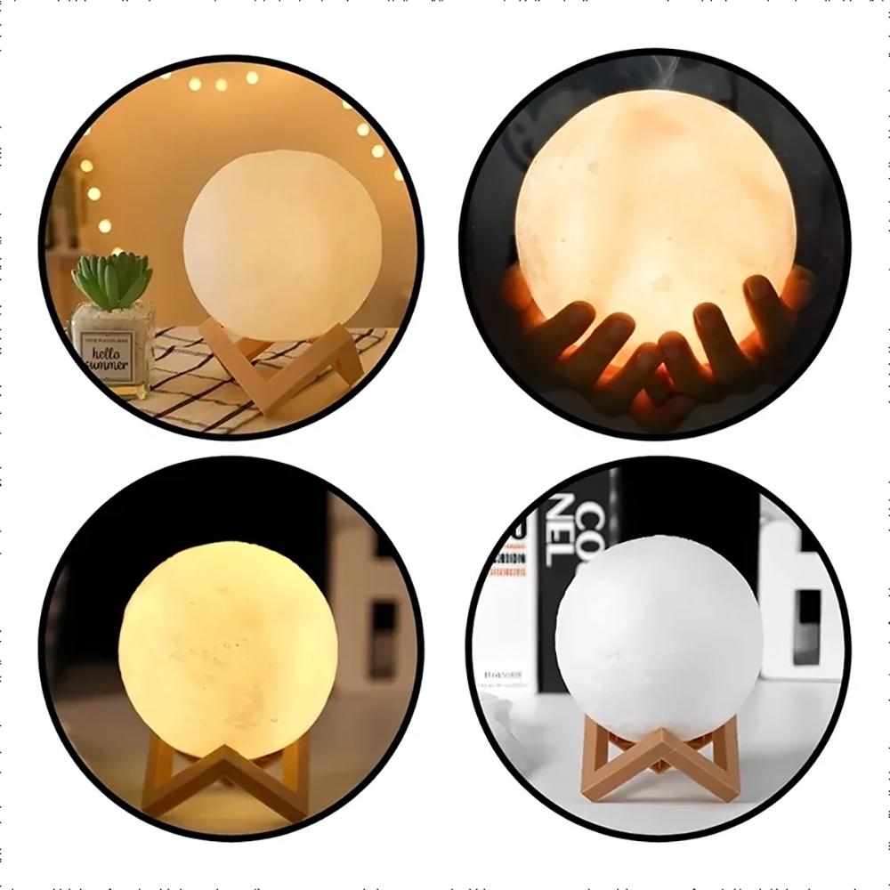 Mondlampe LED Nachtlicht Batteriebetrieben Mit Ständer Sternenlampe Für Schlafzimmerdeko Nachtlichter Kindergeschenk Mondlampe