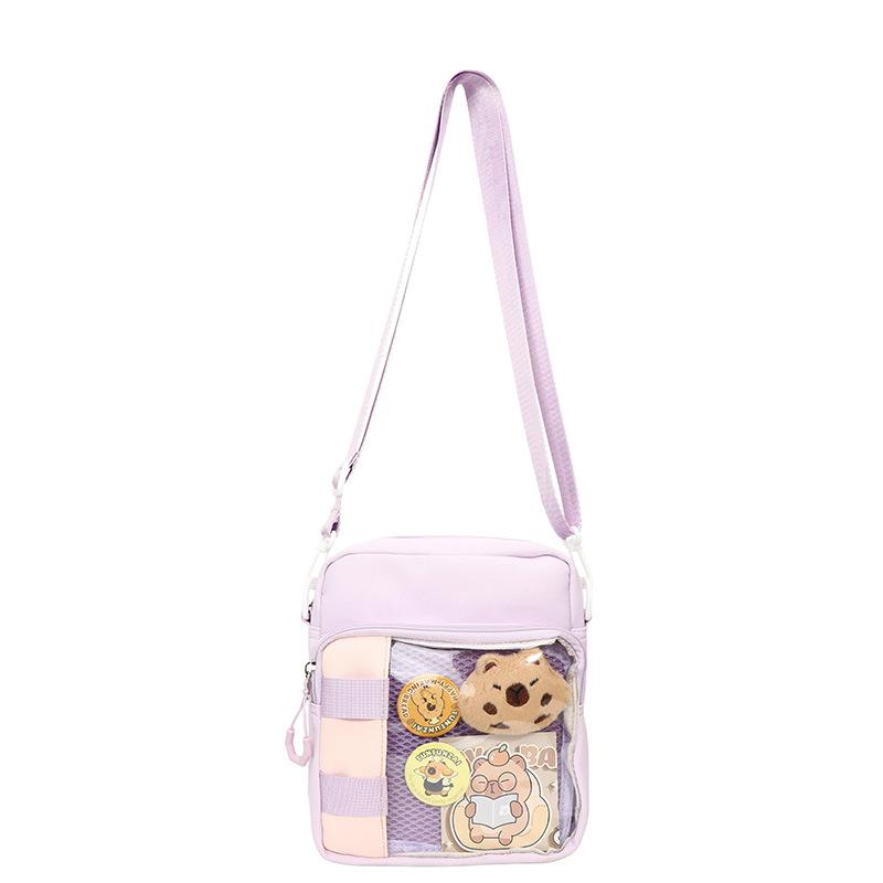 

Women s Messenger Bag Student Transparent Shoulder Mobile Phone Bag фиолетовый