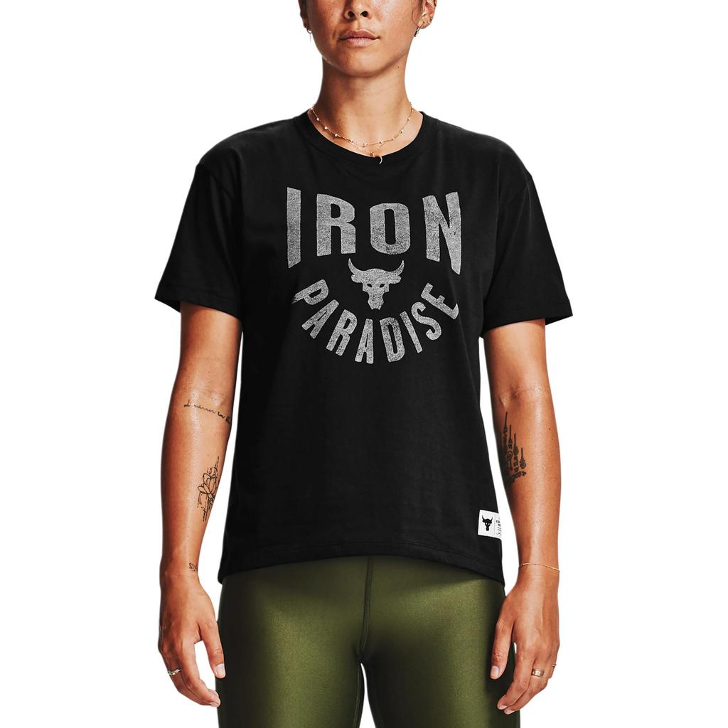 Under Armour Project Rock Graphic Loose Fit Crew Neck Comfortable Training Short Sleeve T-Shirt Women tops 1356953-001