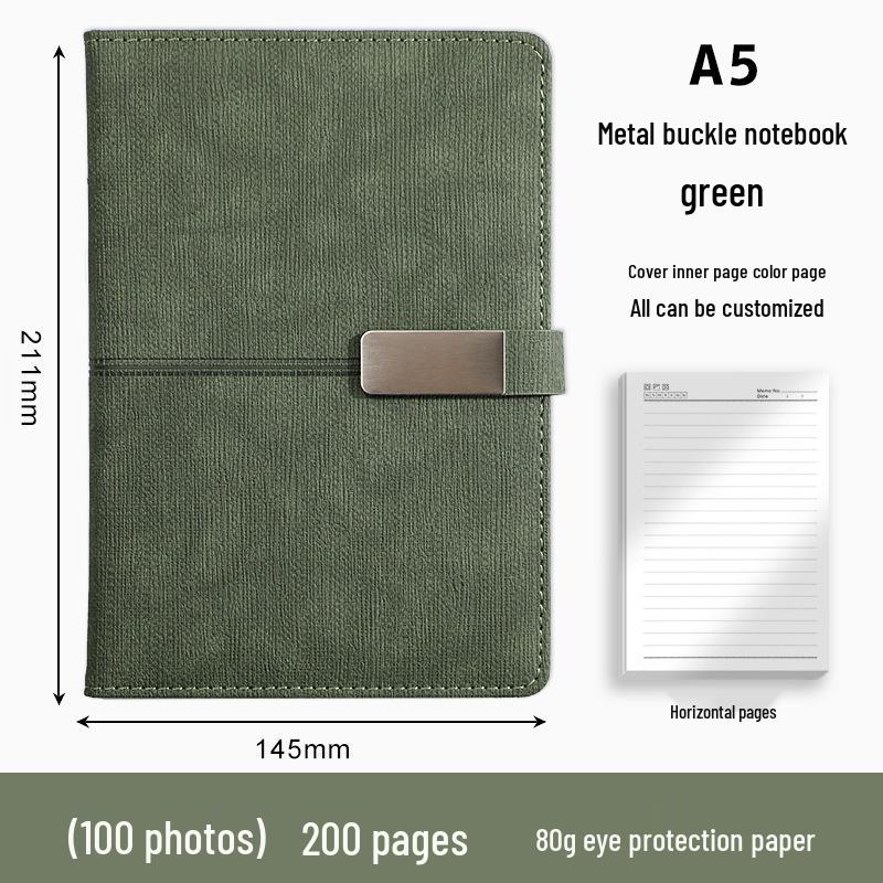 A5 Notizbuch mit individuellem Logo und Metallverschluss - Perfekt für Geschäfts-, Schul- oder Bürogeschenke