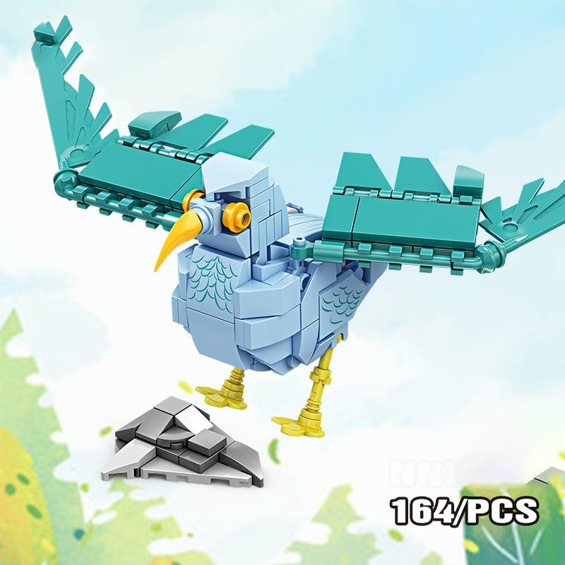 MOC Puzzle Zvířecí Stavební Kostky Včela Tygr Lev Žirafa Žába Krokodýli Liška Pták Divoké Prase Hmyz Mini DIY Cihlová Hračka Dárek F029