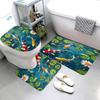 Koi Fish Lotus Bathroom Rug Set Flower Green Lotus Leaf Japanese Lotus Pond Carp Flower Leaf Asian Oriental Scenery Bath Mat Set