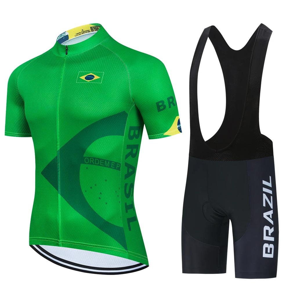 Brazil Cycling Jersey Cycling Suits Road Bike Clothing Mens Pro Bib Shorts Sets Mtb Bicycle Jersey Clothes Maillot Ciclismo