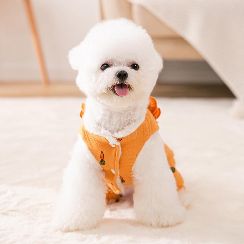 Dog Winter Thickened Quad Carrot Double Yarn Teddy Small Dog Warm Padded Clothing Pet Clothes