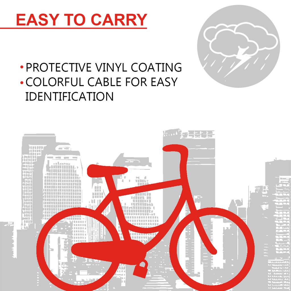 Master Lock Bike Lock Cable, 2 Keys, 55 cm x 6 mm, Random Color