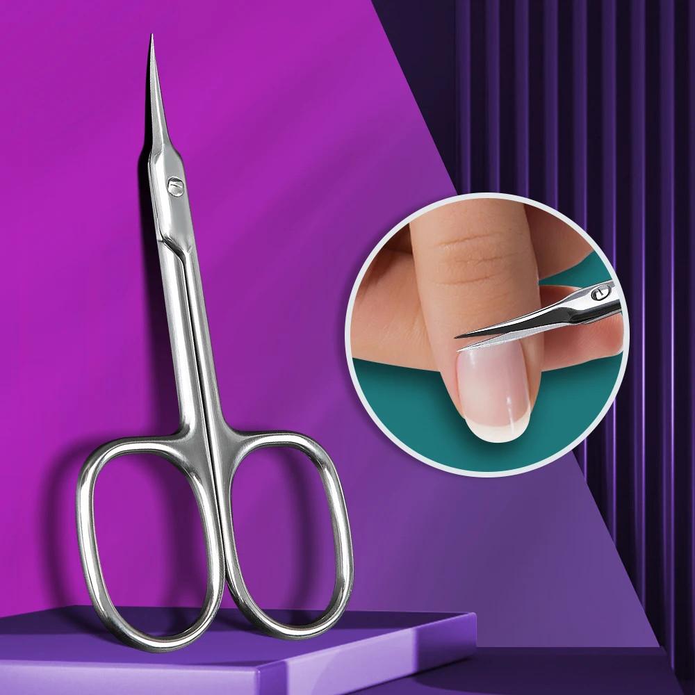 Russian Curved Tip Manicure Cuticle Scissors Professional Stainless Steel Nail Cartilage Scissors Cutter Nail Cuticle Nippers