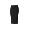Casual Breathable Vintage Solid Color Split Midi Skirt Women Skirts Black 531618-01