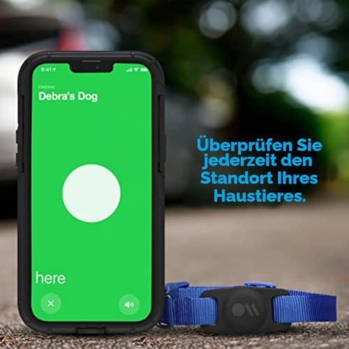 Case-Mate AirTag Hundehalsbandhalter Kratzfester Haustierhalsband-Halter Silikon AirTag Schutzhülle GPS-Tracker Anhänger für Hund & Katze Schwarz 1er-Pack