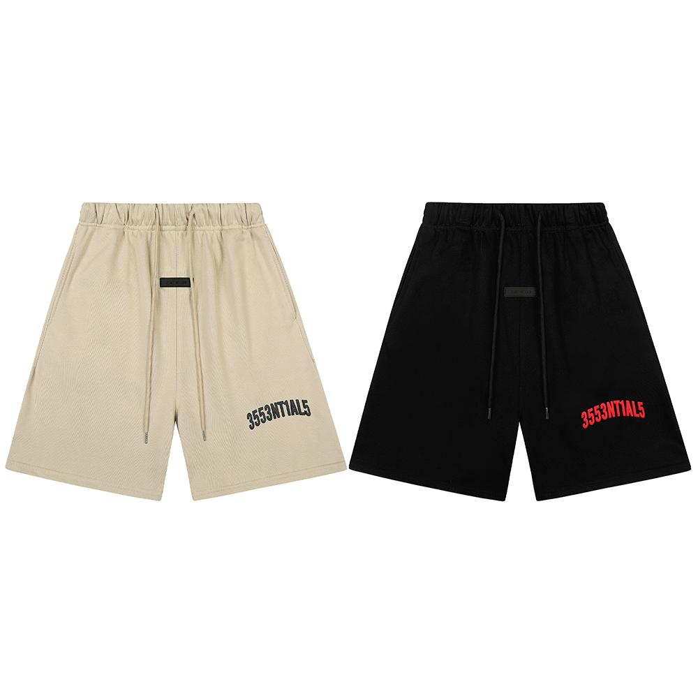 Fear of God Essentials Special Letter Print Sweat Shorts Unisex Oversized Cotton Drawstring Elastic Waist Streetwear Casual Sports Knee Length Shorts