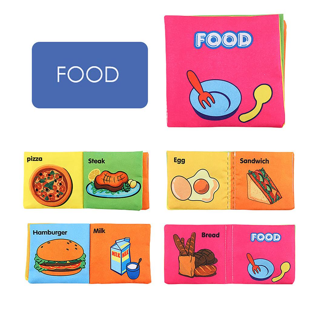 Soft Book Nontoxic Fabric Baby Cloth Books Early Education Toys 8 Page