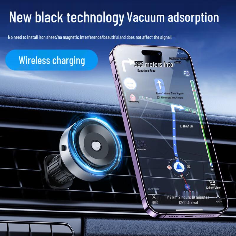 

Wireless Charging Car Phone Holder with Suction Cup Mount
